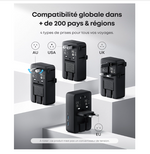 Chargeur GaN Anker Nano Travel Adapter Universel 4 Ports PD 20W
