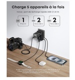 Chargeur GaN Anker Nano Travel Adapter Universel 4 Ports PD 20W